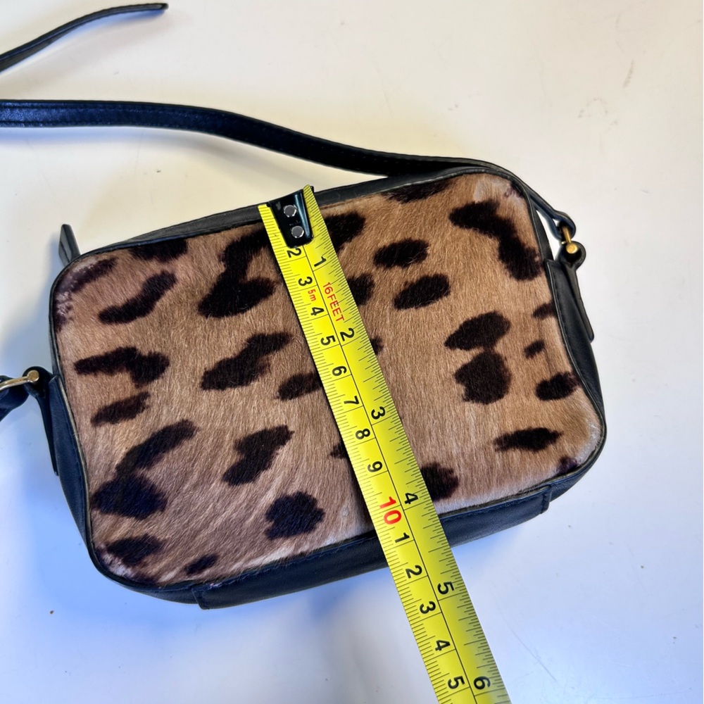 Aritzia Auxiliary Leopard Print Pony Hair Haircalf Crossbody Bag Genuine Leather - Picture 9 of 16